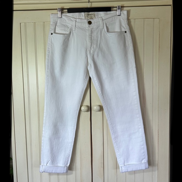 Current Elliott The Fling Slim Boyfriend Jean Sugar White Denim Sz 27 NWT - Picture 8 of 15